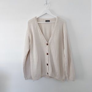 vintage ecru textured cardigan